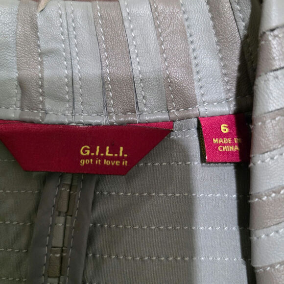 G.I.L.I. Lisa Robertson Pierced Leather Moto Vest, Light Taupe Storm Gray, 6 - Picture 2 of 7